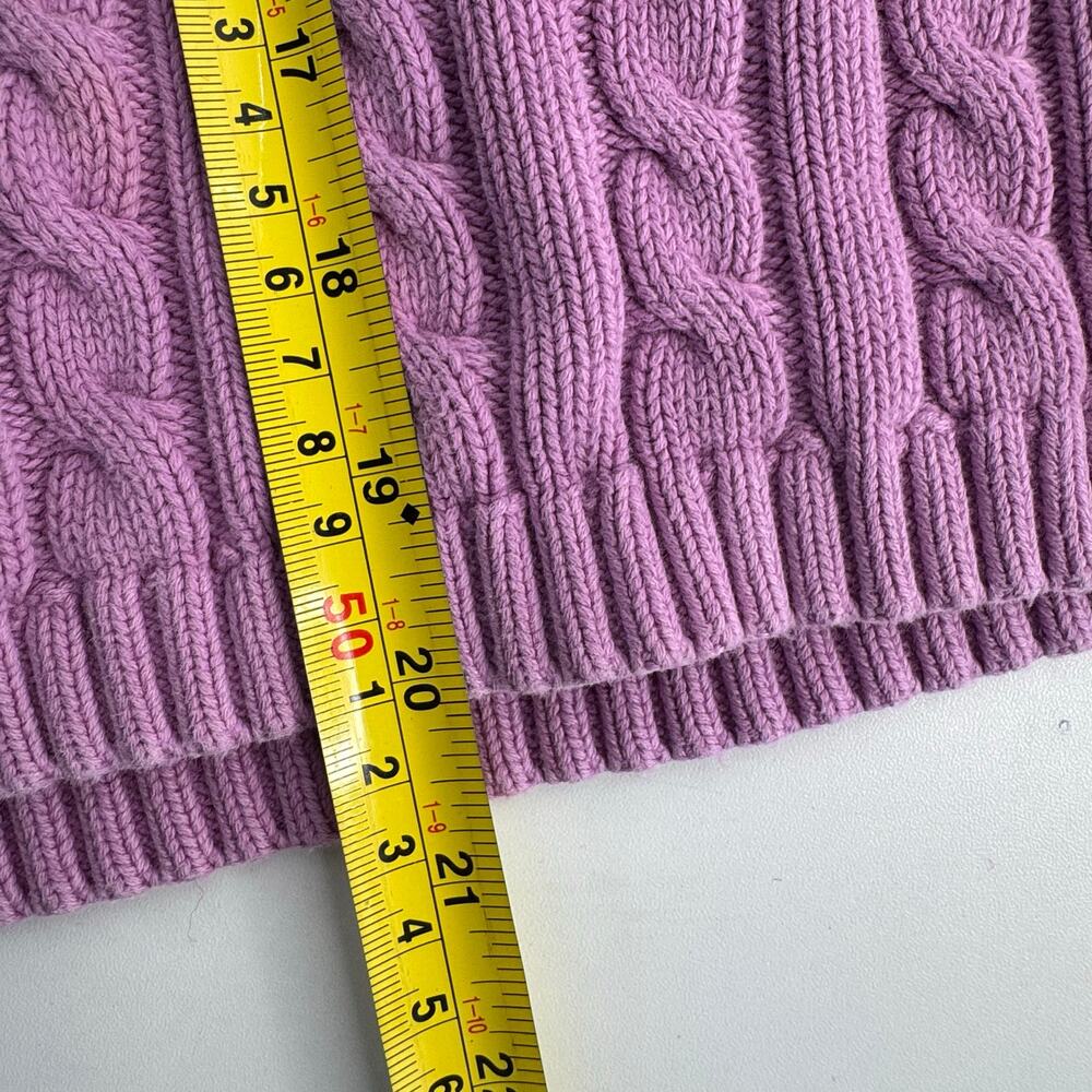 Vintage LL Bean 100% Cotton Sweater Cable Knit Fisherman Pink Women’s XL - Picture 7 of 7